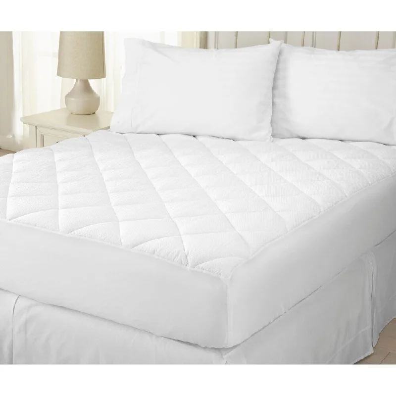 Home Fashions Design Ultra-Soft Quilted Cotton Mattress Pad - White