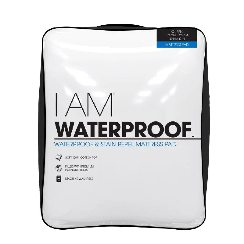 I AM Waterproof Mattress Pad - White