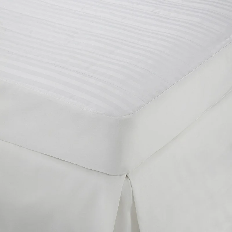 Martex Damask Stripe Mattress Pad - White