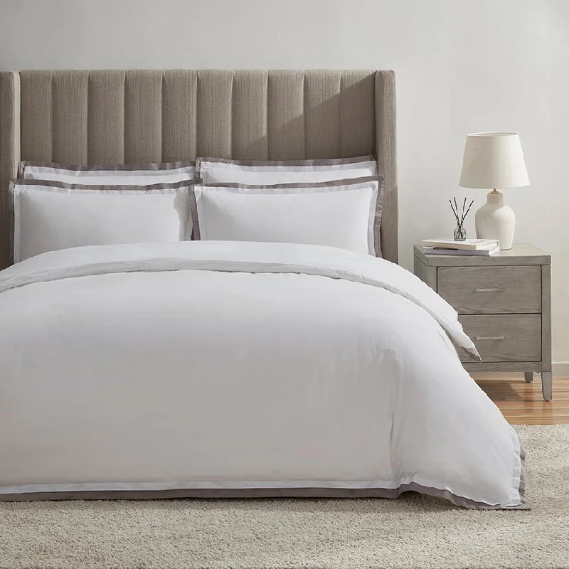 Palermo 200 Thread Count Duvet Cover - Double Flange - Grey