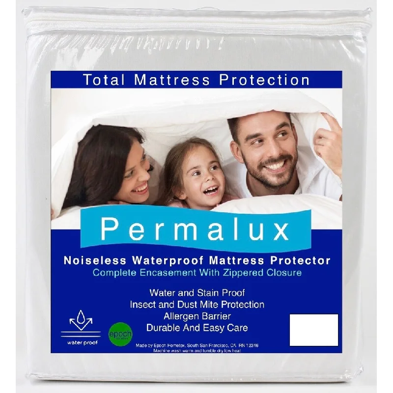 Permalux Waterproof Antimicrobial Mattress Protector - White