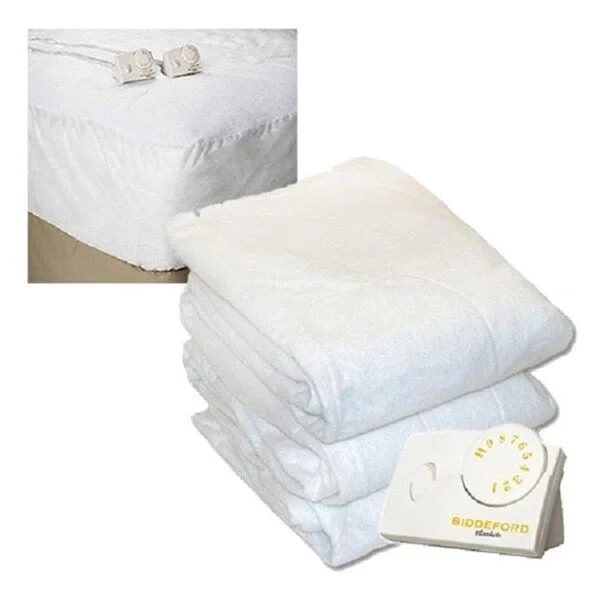 Pure Warmth 5902-9081RM-100 Queen Size Heated Mattress Pad Natural - White