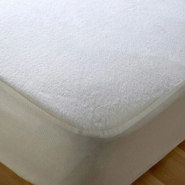 Terry Cotton Fitted Mattress Pad - White