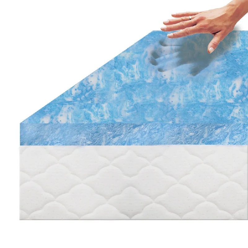 Touch of Comfort 2.5-Inch Gel Memory Foam Mattress Topper with Air Channels