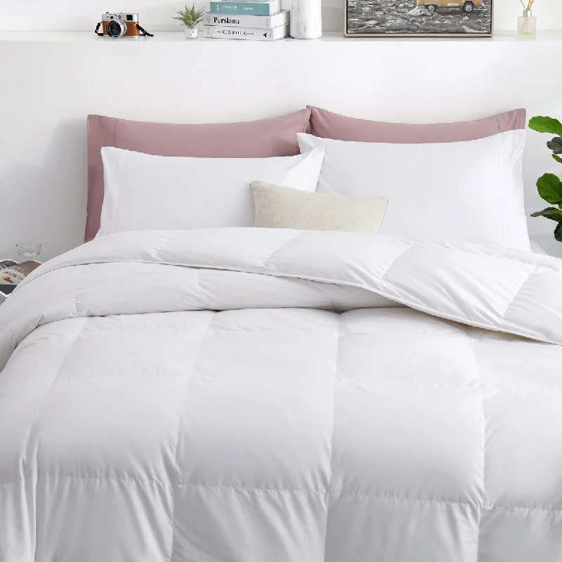 Year Round White Down Comforter with Cotton Cover